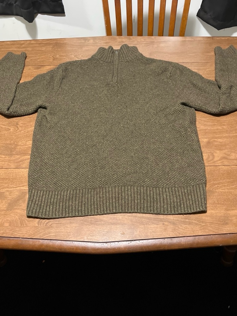 J. Crew Olive Green Half-Zip Knit Sweater